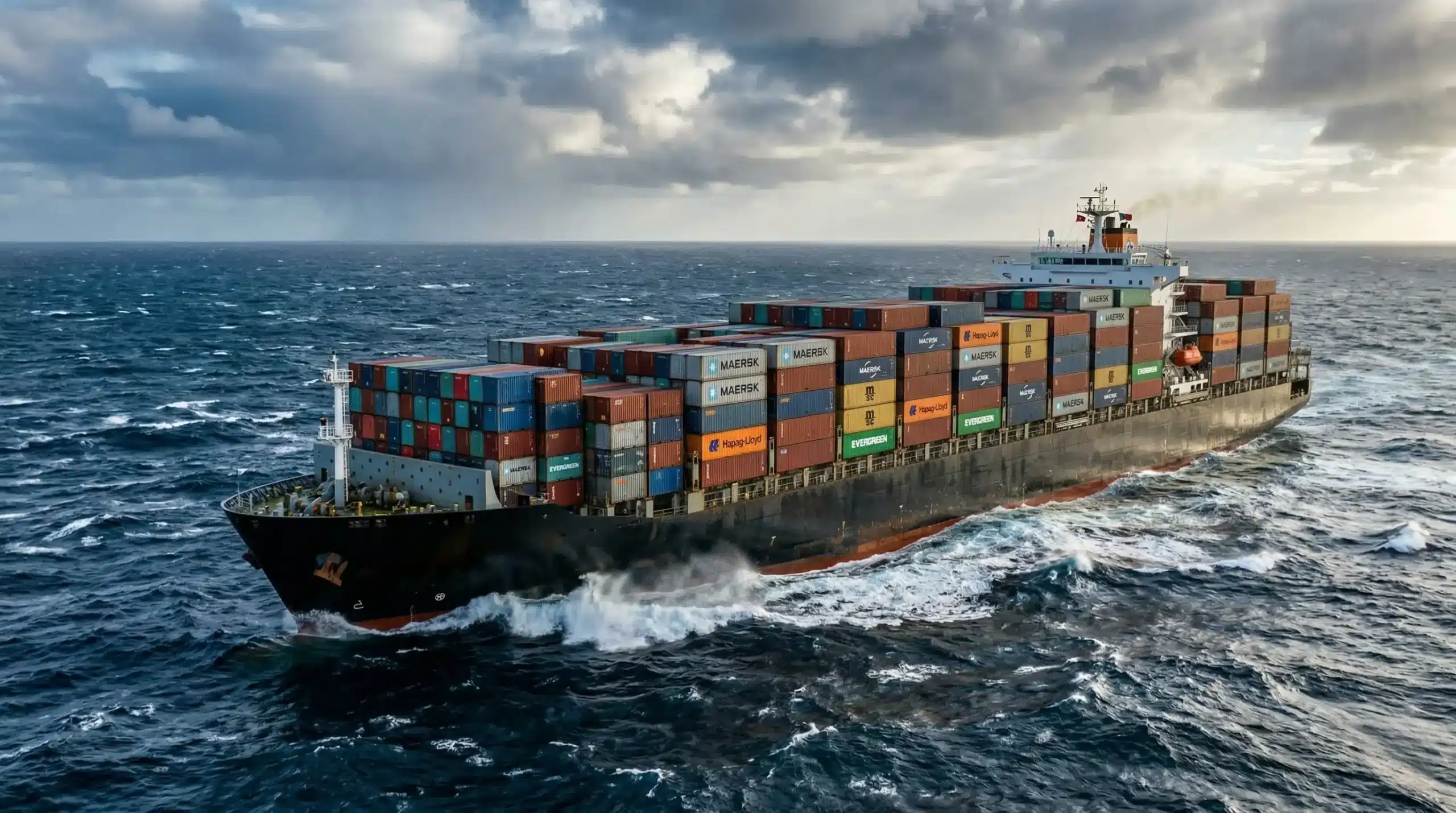 The image shows a cargo ship at sea, carrying containers. It illustrates the text about main sectors and activities in Brazil.
